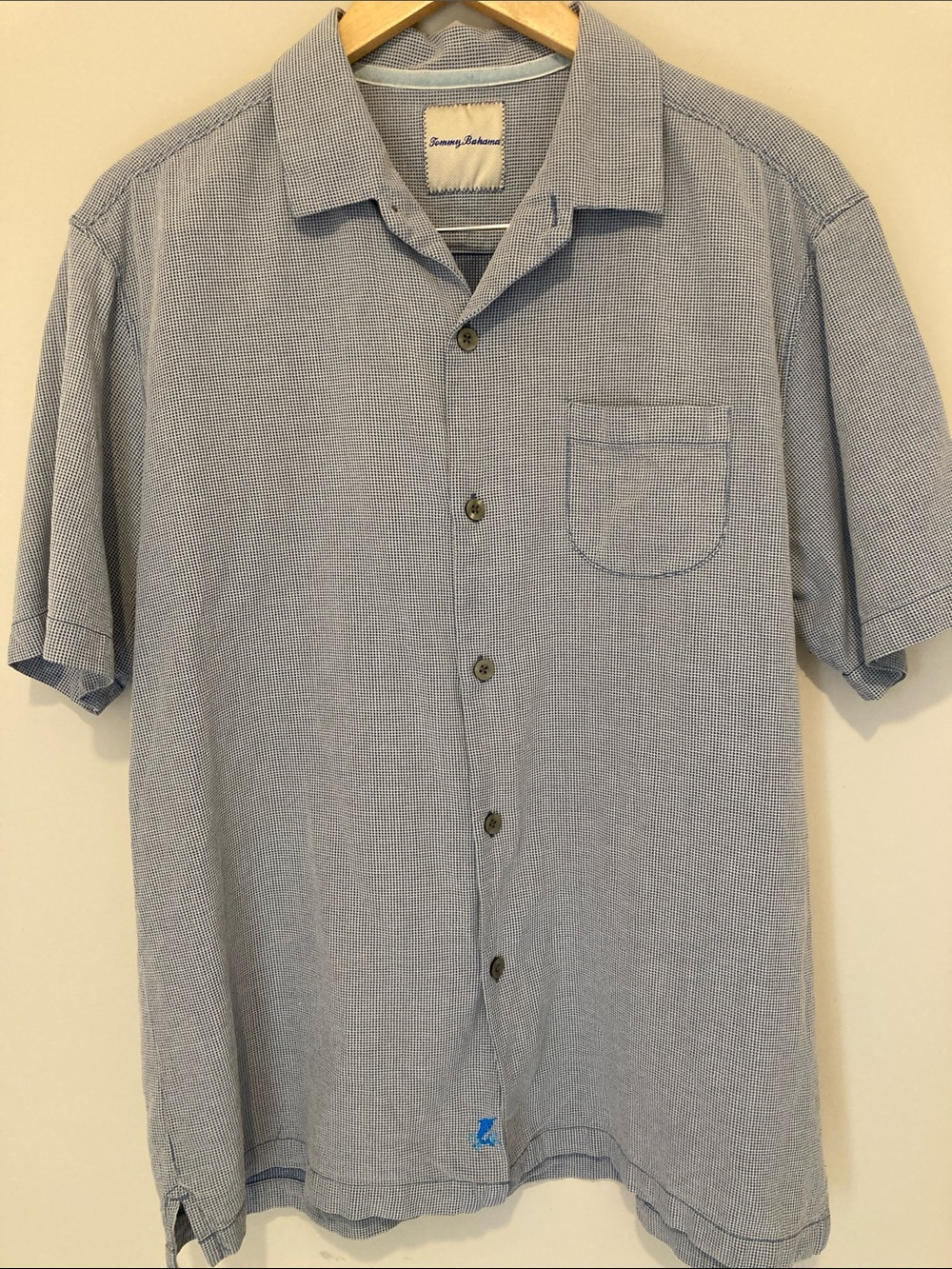 Tommy Bahama Light Blue Short-Sleeve Button-Down Camp Shirt Sz L